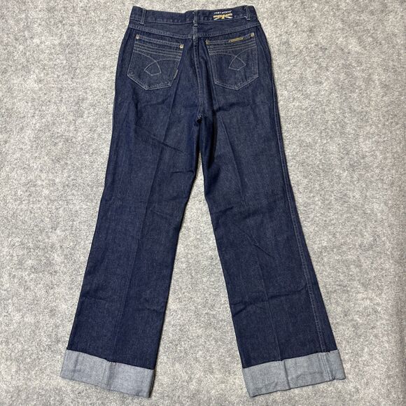 Vintage Pentimento Wide Leg Cuffed Jeans Womens Sz 11 Blue Dark Wash Retro Denim - Picture 2 of 8